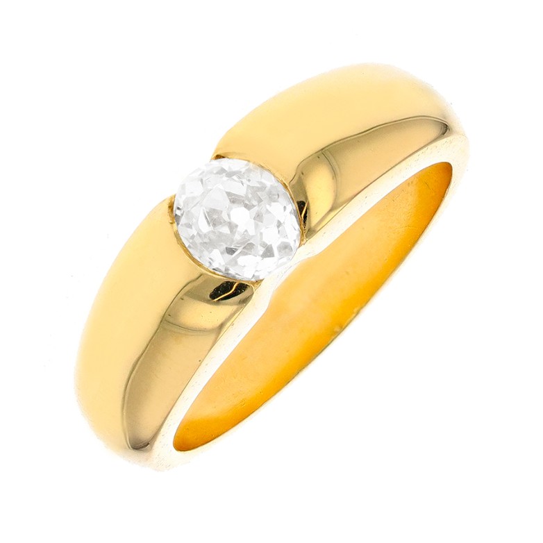 Solitaire diamant 0.57 carat or jaune 9.21g Comme neuf -  reconditionné disponible sur Gemme Les Bijoux